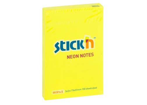 BLOCK ADHES 3X2" LIMON NEON 100 HOJAS